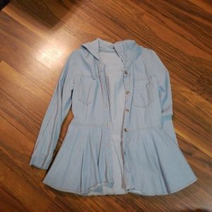 Denim peplum button up